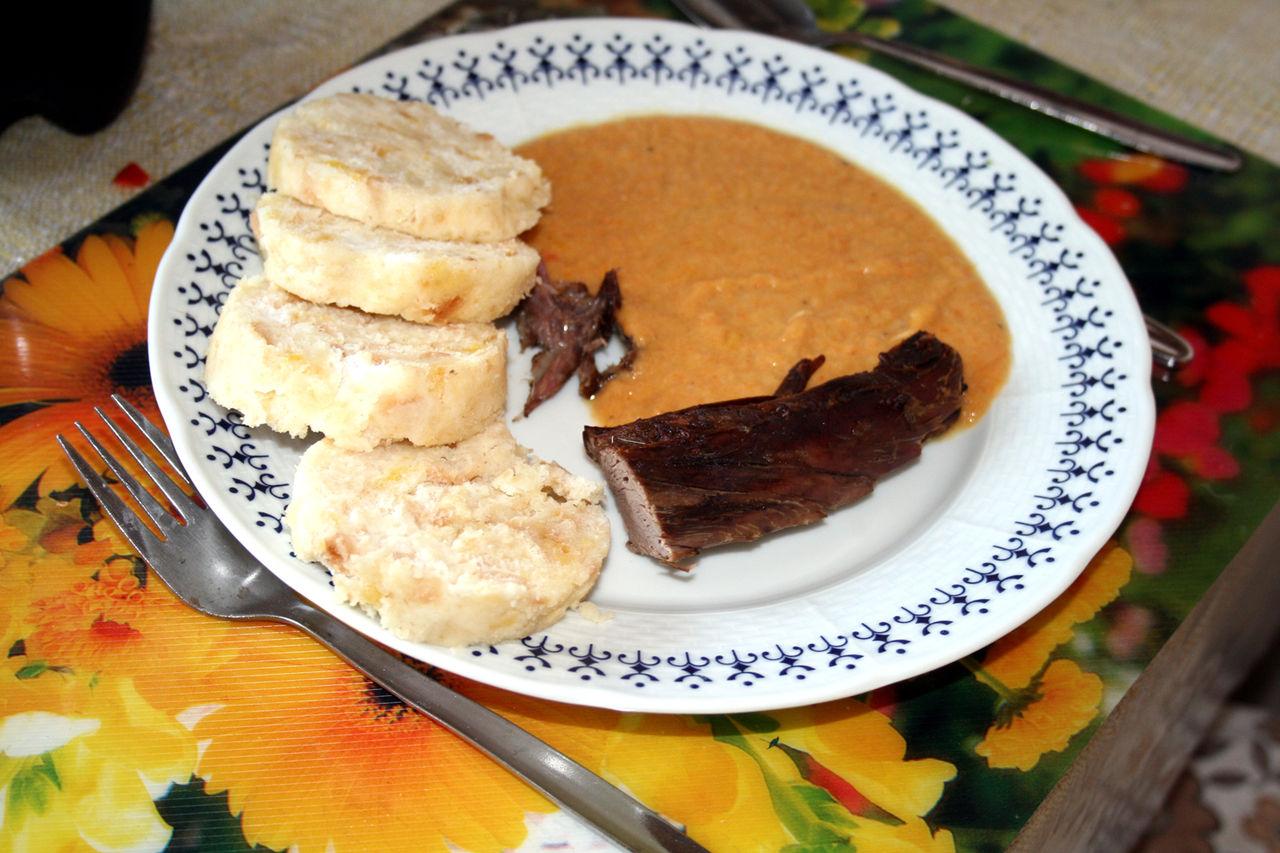 Knedliky with veg sauce